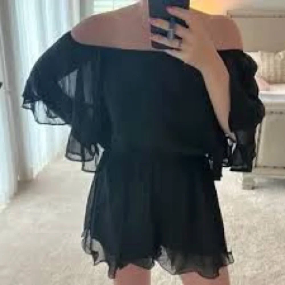 NWT,Endless Rose, Sext, Black Chiffon Romper w/Lightweight/Soft Ruffles, Size XS